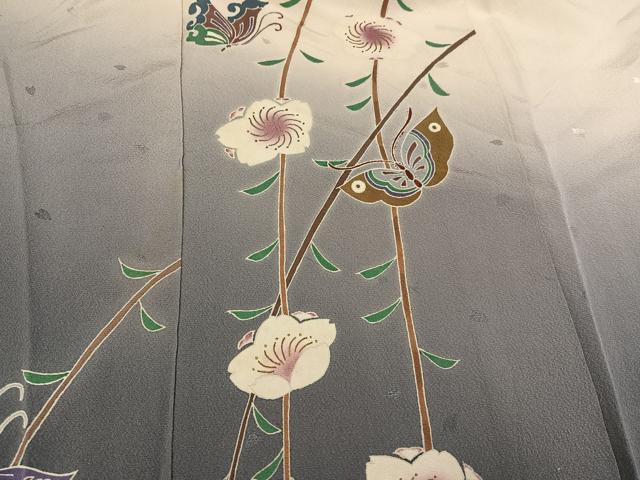 平和屋着物●世界的人形師　辻村寿三郎　ジュサブロー　訪問着　花蝶文　暈し染め　正絹　逸品　AABI8490ph