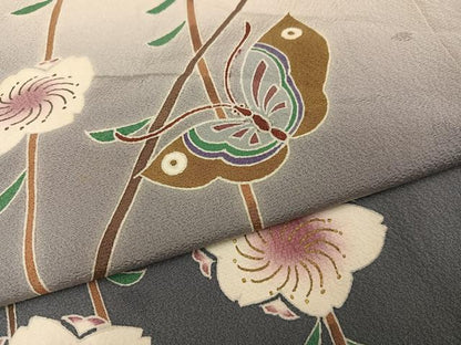 平和屋着物●世界的人形師　辻村寿三郎　ジュサブロー　訪問着　花蝶文　暈し染め　正絹　逸品　AABI8490ph