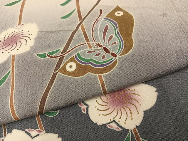 平和屋着物●世界的人形師　辻村寿三郎　ジュサブロー　訪問着　花蝶文　暈し染め　正絹　逸品　AABI8490ph