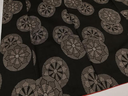 平和屋着物●本場大島紬　地空き　一元絣　源氏車文　正絹　逸品　AABI8491ph