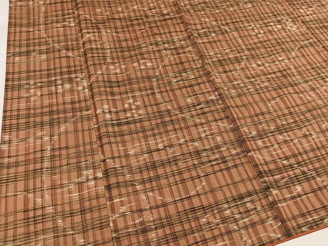 平和屋着物●上質な紬　琉球絣文様　正絹　逸品　AABI8494ph