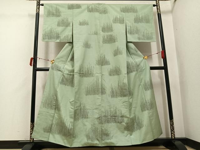 平和屋着物●訪問着　紬地　草木文　正絹　逸品　AABI8497ph