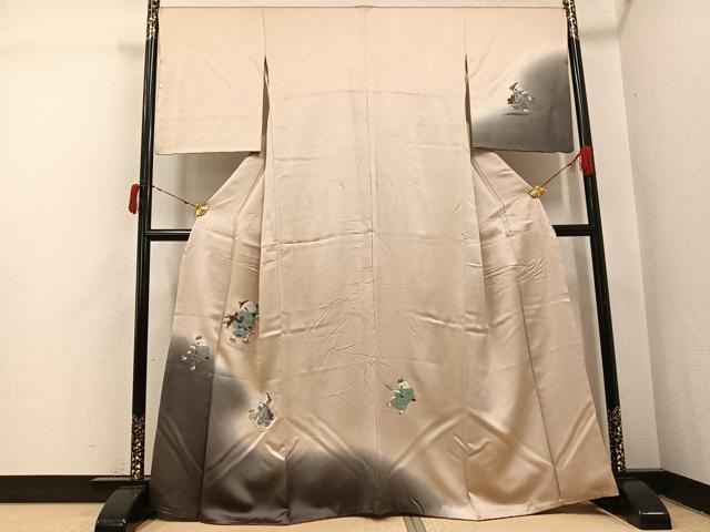 平和屋着物●訪問着　刺繍　童子　暈し染め　正絹　逸品　AABI8498ph