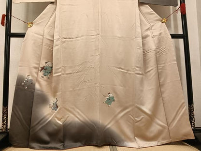 平和屋着物●訪問着　刺繍　童子　暈し染め　正絹　逸品　AABI8498ph