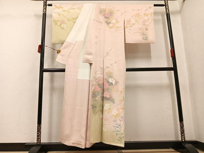 平和屋着物●訪問着　作家物　影山　枝花文　暈し染め　金彩　正絹　逸品　AABI8503ph