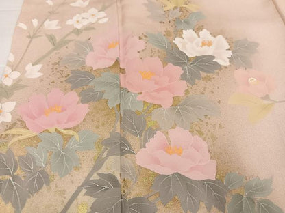 平和屋着物●訪問着　作家物　影山　枝花文　暈し染め　金彩　正絹　逸品　AABI8503ph