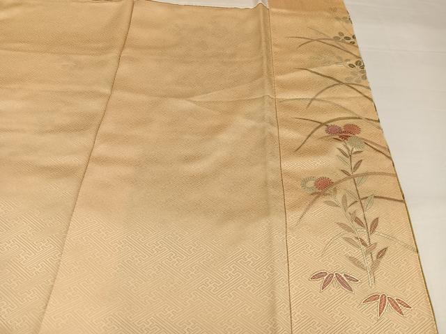 平和屋着物●訪問着　草花文　暈し染め　金銀彩　やまと誂製　正絹　逸品　未使用　AABI8505ph