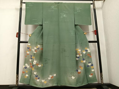 平和屋着物●豪華色留袖　枝葉文　暈し染め　金彩　正絹　逸品　AABI8507ph