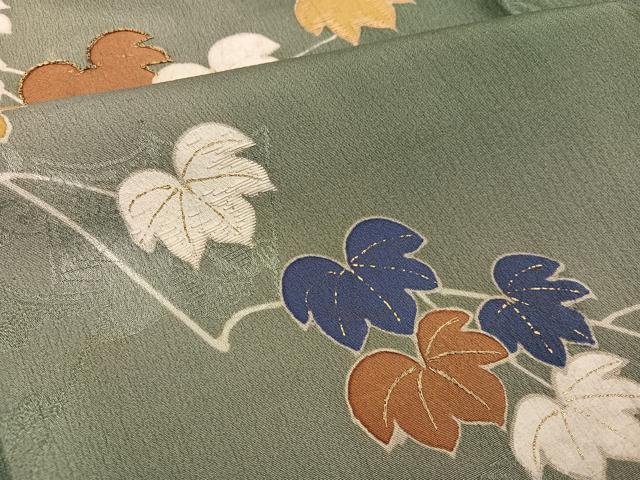 平和屋着物●豪華色留袖　枝葉文　暈し染め　金彩　正絹　逸品　AABI8507ph