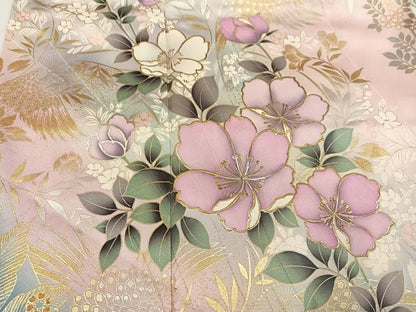 平和屋着物●豪華振袖　草花文　暈し染め　金彩　鈴乃屋扱い　正絹　逸品　AABI8511ph