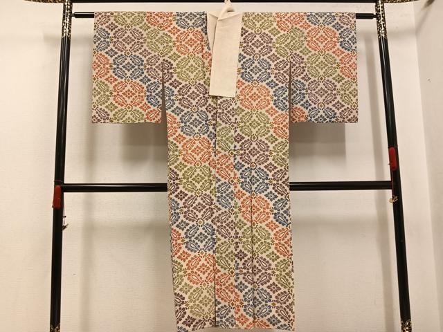 平和屋着物●長襦袢　袷　花尽くし　金彩　正絹　逸品　AABI8513ph