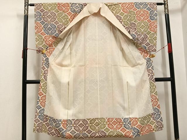 平和屋着物●長襦袢　袷　花尽くし　金彩　正絹　逸品　AABI8513ph