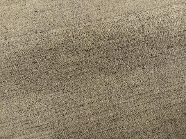 平和屋着物●男性　紬　色無地　利休白茶色　正絹　逸品　AABI8518ph