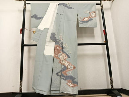 平和屋着物●十日町　名門　滝泰謹製　訪問着　辻が花　絞り　正絹　逸品　AABI8519ph
