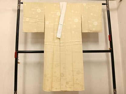 平和屋着物●長襦袢　袷　エ霞梅地紋　蜂蜜色　正絹　逸品　未使用　AABI8520ph