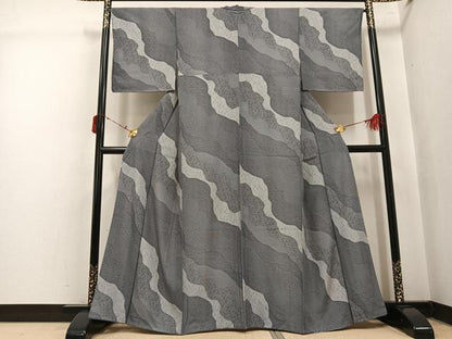 平和屋着物●上質な小紋　道長吉祥文　正絹　逸品　AABI8525ph