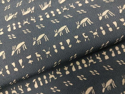 平和屋着物●上質な小紋　動物　正絹　逸品　AABI8529ph