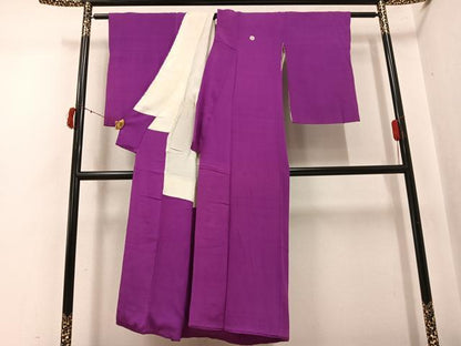 平和屋着物●アンティーク　大正ロマン　色無地　暗紅色　正絹　逸品　AABI8534ph