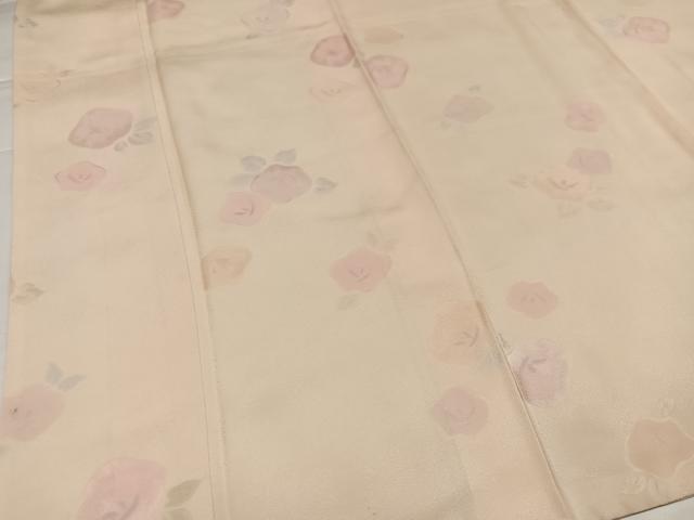 平和屋着物▼上質な小紋　地紋起こし　椿　正絹　逸品　AABI8535ph
