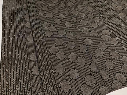 平和屋着物●本場大島紬　古代染色純泥染め　カタス9マルキ　雪輪間道　谷崎絹織物謹製　証紙付き　正絹　逸品　AABI8536ph