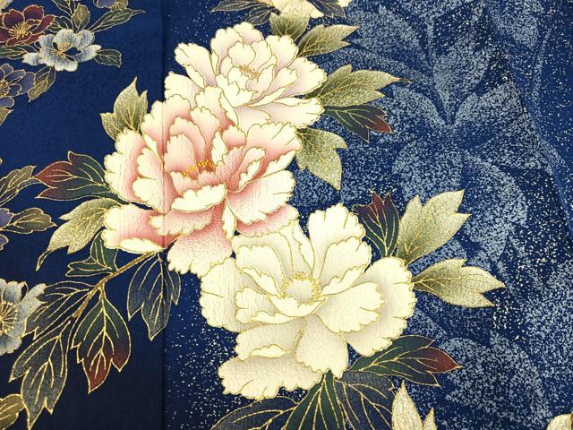 平和屋着物●豪華振袖　草花文　金彩　さが美扱い　正絹　逸品　AABI8537ph