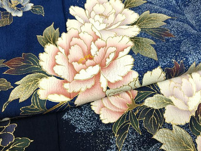 平和屋着物●豪華振袖　草花文　金彩　さが美扱い　正絹　逸品　AABI8537ph