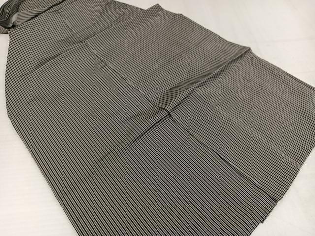 平和屋着物●男性　馬乗り袴　縞　正絹　逸品　未使用　AABI8538ph