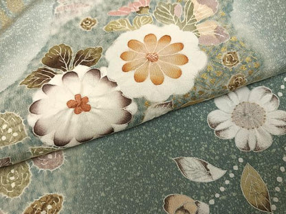 平和屋着物●訪問着　辻が花　絞り　花蝶文　暈し染め　金彩　正絹　逸品　AABI8539ph