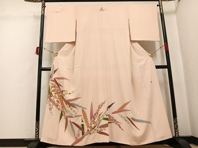 平和屋着物●本加賀友禅作家　牛坂源吾　色留袖　吉祥草花文　正絹　逸品　AABI8540ph