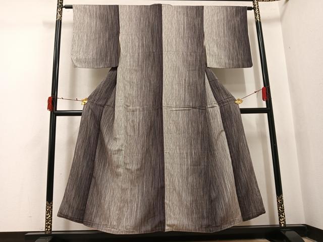 平和屋着物●お召　間道　正絹　逸品　AABI8541ph