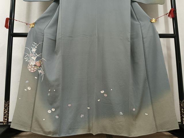 平和屋着物●訪問着　友禅　花篭文　暈し染め　正絹　逸品　AABI8546ph