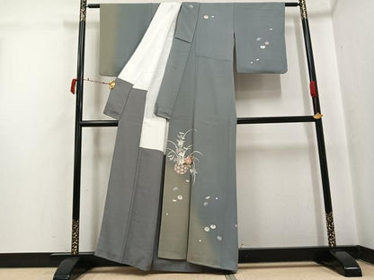平和屋着物●訪問着　友禅　花篭文　暈し染め　正絹　逸品　AABI8546ph
