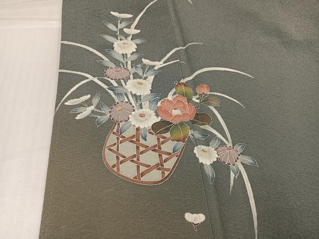 平和屋着物●訪問着　友禅　花篭文　暈し染め　正絹　逸品　AABI8546ph