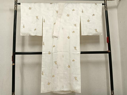 平和屋着物●長襦袢　袷　寿光織　人物文　金糸　正絹　逸品　AABI8548ph