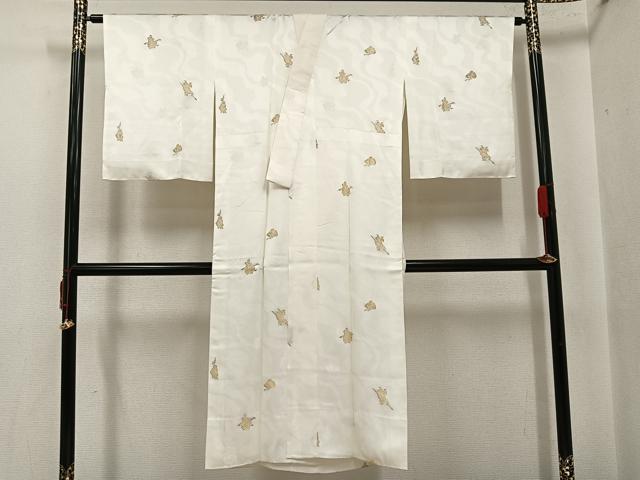 平和屋着物●長襦袢　袷　寿光織　人物文　金糸　正絹　逸品　AABI8548ph