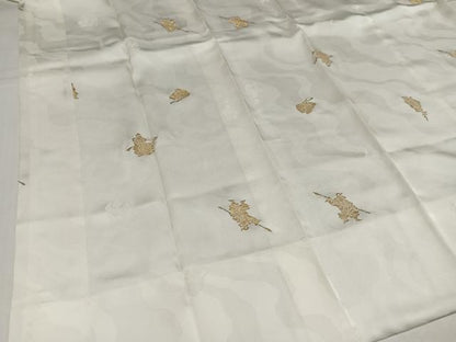 平和屋着物●長襦袢　袷　寿光織　人物文　金糸　正絹　逸品　AABI8548ph