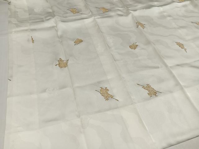 平和屋着物●長襦袢　袷　寿光織　人物文　金糸　正絹　逸品　AABI8548ph