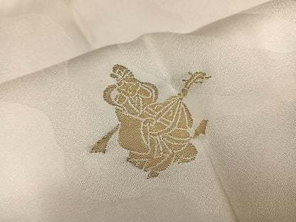 平和屋着物●長襦袢　袷　寿光織　人物文　金糸　正絹　逸品　AABI8548ph