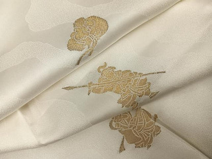 平和屋着物●長襦袢　袷　寿光織　人物文　金糸　正絹　逸品　AABI8548ph
