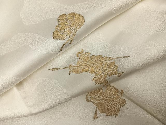 平和屋着物●長襦袢　袷　寿光織　人物文　金糸　正絹　逸品　AABI8548ph
