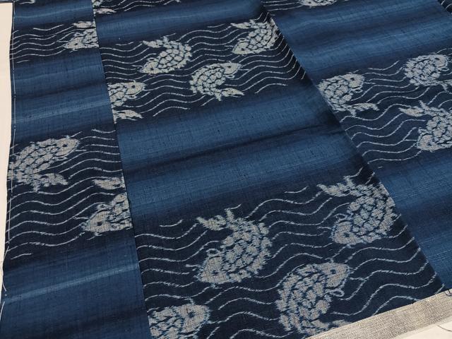 平和屋着物●上質な紬　荒磯　仮絵羽　正絹　逸品　未使用　AABI8549ph