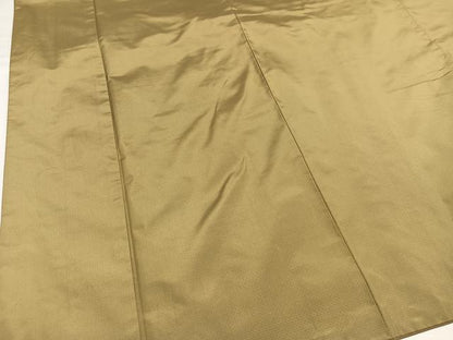 平和屋着物●本場縞大島紬　網代文様　桑染色　正絹　逸品　AABI8556ph