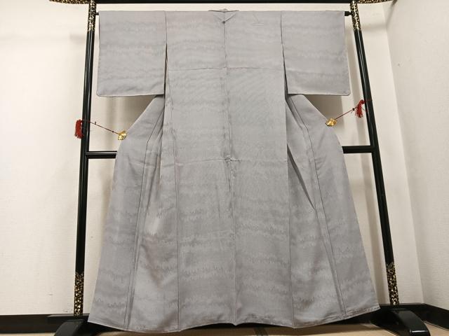 平和屋着物●江戸小紋　万筋　黒橡色×象牙色　正絹　逸品　AABI8557ph
