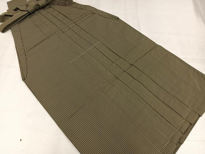平和屋着物●男性　馬乗り袴　縞　正絹　逸品　未使用　AABI8558ph