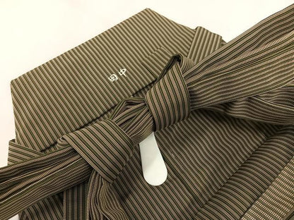 平和屋着物●男性　馬乗り袴　縞　正絹　逸品　未使用　AABI8558ph