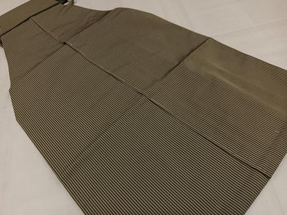 平和屋着物●男性　馬乗り袴　縞　正絹　逸品　未使用　AABI8558ph