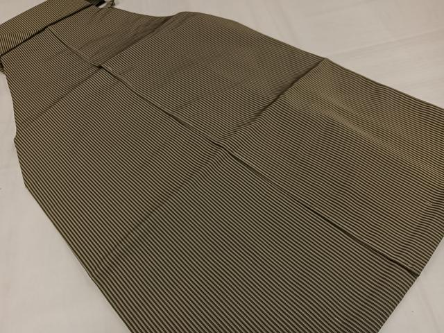 平和屋着物●男性　馬乗り袴　縞　正絹　逸品　未使用　AABI8558ph