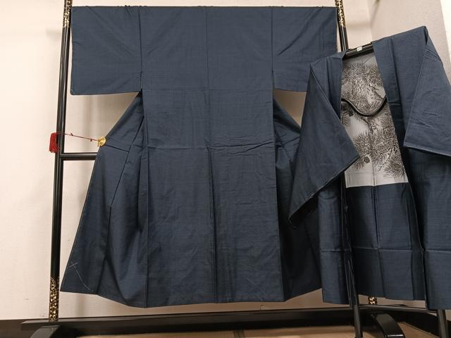 平和屋着物●男性 本場大島紬 アンサンブル 100亀甲 総詰め 正絹 逸品 AABI8562ph