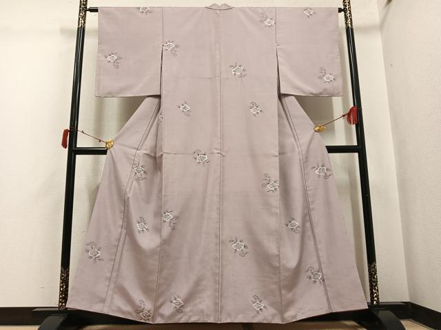 平和屋着物●上質な小紋 紬地 絞り 辻が花 正絹 逸品 AABI8563ph
