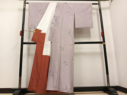 平和屋着物●上質な小紋 紬地 絞り 辻が花 正絹 逸品 AABI8563ph